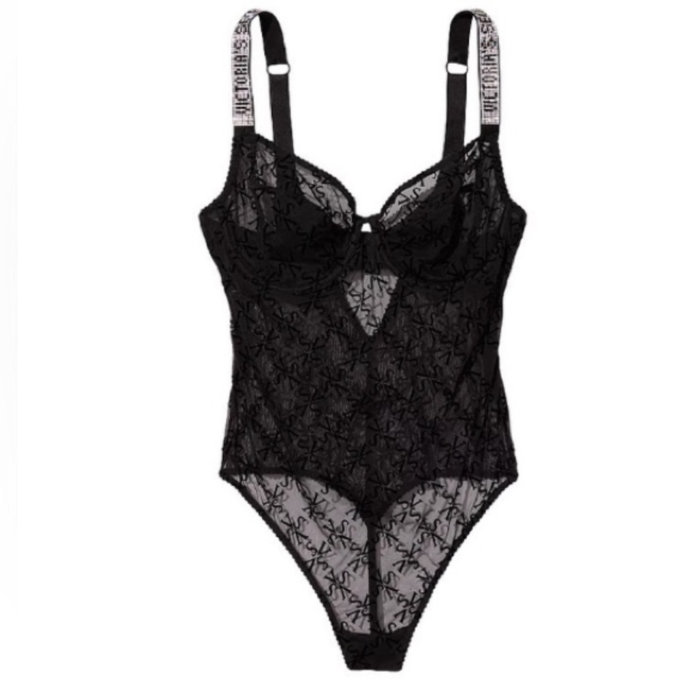 New Victorias Secret Very Sexy The Fabulous Full Cup Teddy Black 31626